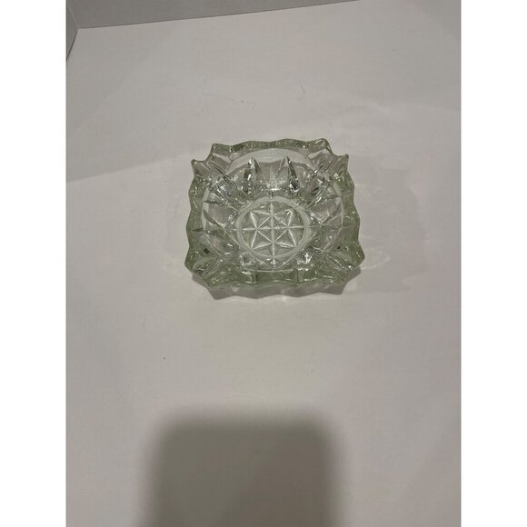Cigar/cigarette Vintage‎ Glass French Square Ashtray 60s Mid Century Heavy Cut C - Picture 2 of 13